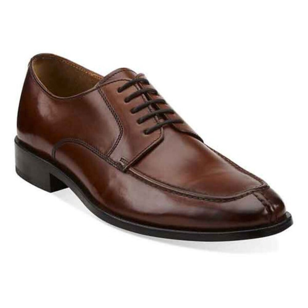 Bostonian Ricardo Lace Up Brown Derby Dress Shoes, Genuine Leather Round Toe 9 - Picture 4 of 16